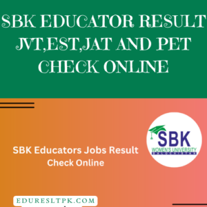 SBK Educator Result 2024 JVT,EST,JAT and PET Check Online