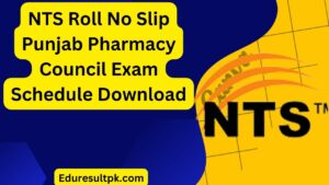 NTS Roll No Slip Punjab Pharmacy Council 2024 26th Exam Schedule Download